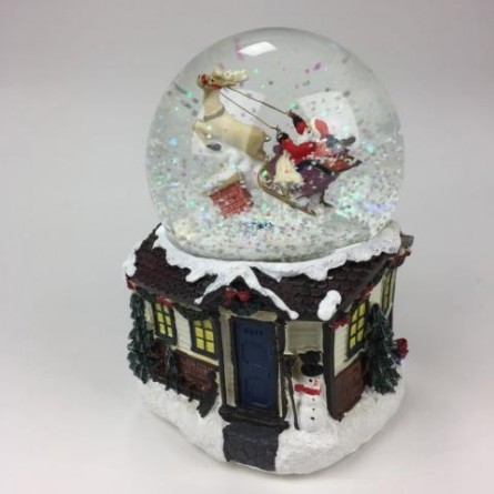 χιονομπαλα santa and sleigh-55054-1