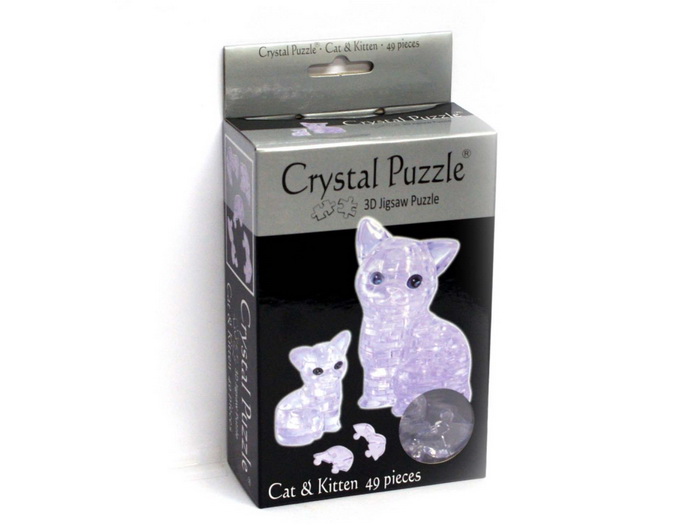 3D Crystal Puzzle Γάτα και Γατάκι